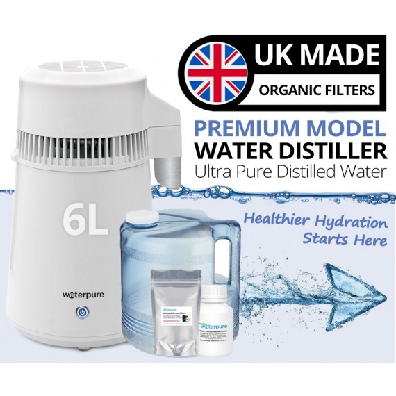 6 Litre White Stainless Steel Water Distiller With Polycarbonate Jug