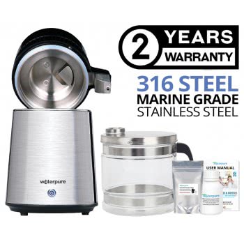 4 Litre 316 Marine Grade Stainless Steel Water Distiller with Glass Jug