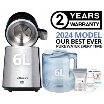 6 Liter Stainless Steel Water Distiller with Polycarbonate Jug