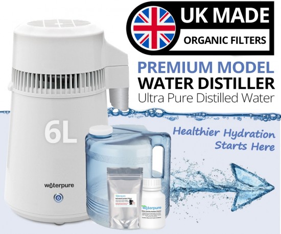 6 Litre White Stainless Steel Water Distiller With Polycarbonate Jug